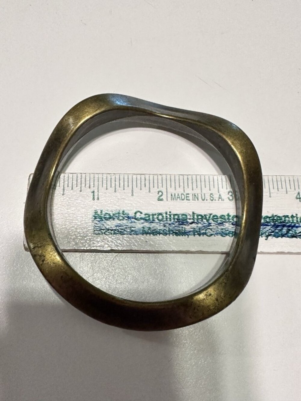 Brass Gold Tone  Wavy Bangle Bracelet Boho Glamor Art Retro - Picture 4 of 5